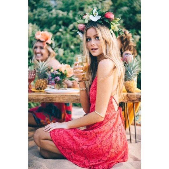 Show Me Your MuMu Pink Lace Backless Dress - Picture 4 of 6